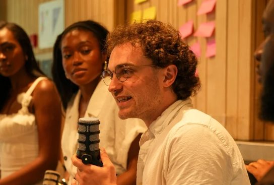 Seven Jacobs facilitating a workshop with a group